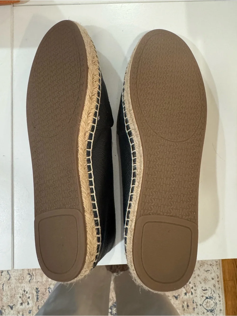 Michael Kors Black Slip-On Espadrille Flats with MK Accent